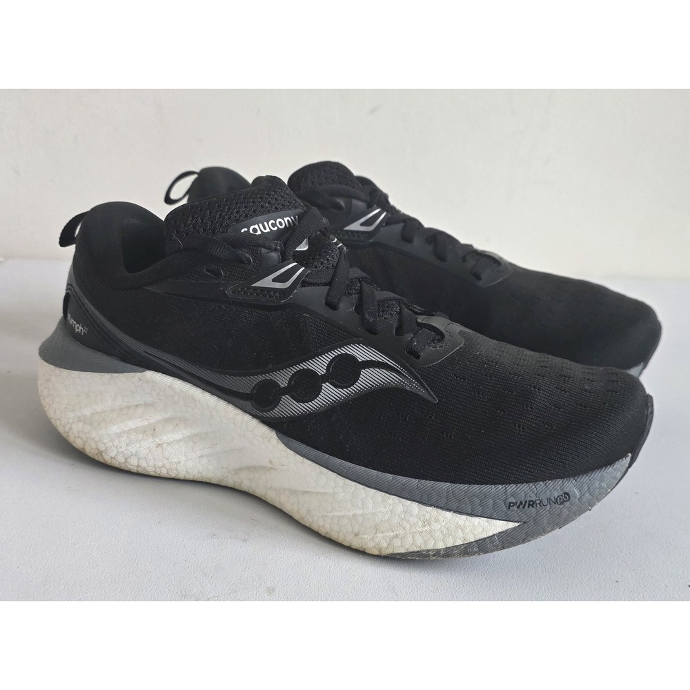 Saucony Triumph 22 Women 8 Black White Grey Running Shoes S10964-200